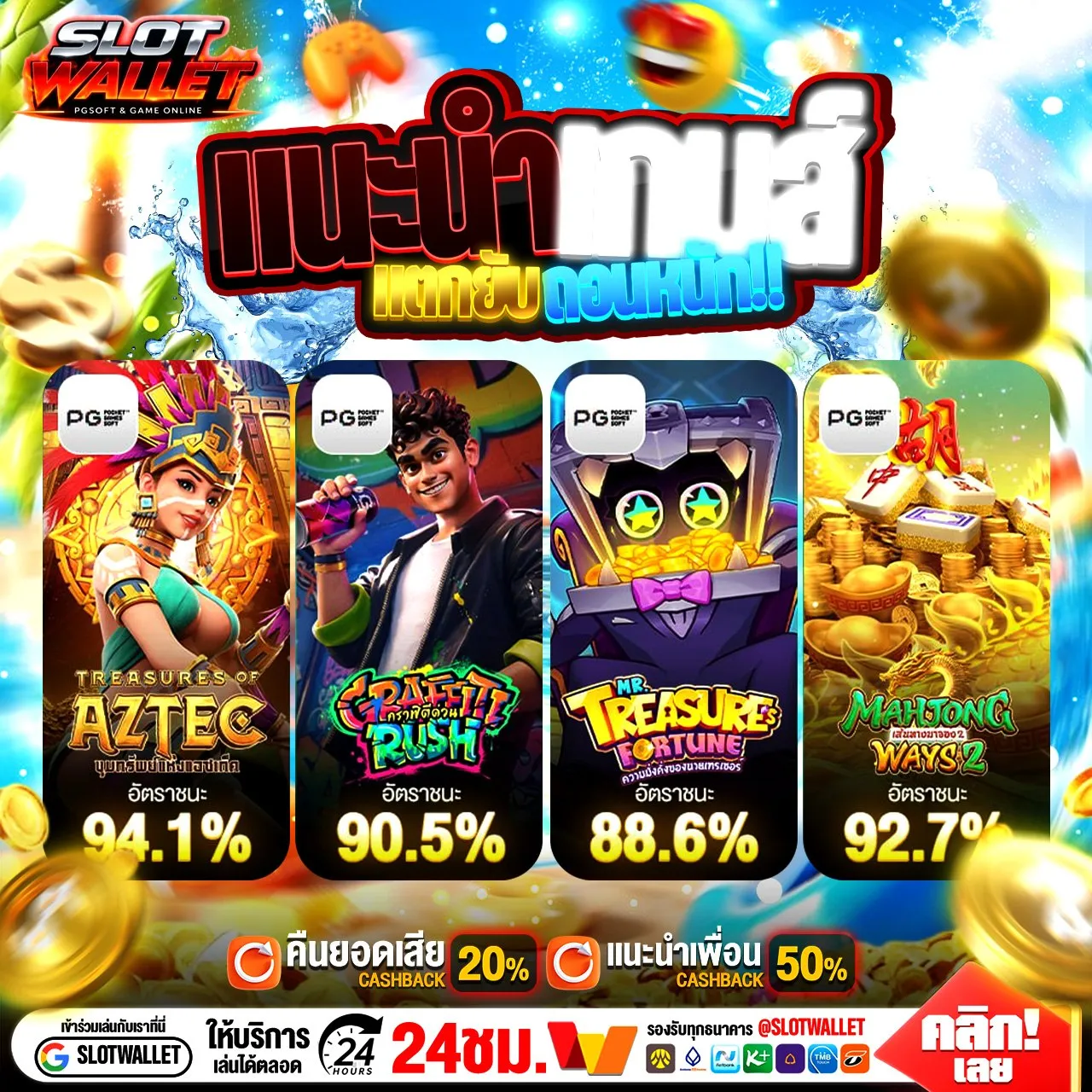 SLOTWALLET เว็บตรง ไม่ล็อคยูสเซอร์ เล่นท่าไหนก็บวกบอกเลย